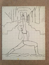 Load image into Gallery viewer, sketch warrior pose on canvas