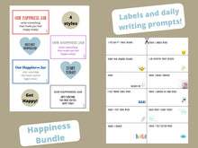 Load image into Gallery viewer, Happiness Happens! - Set of Labels and Writing Prompts for your Happiness Jar
