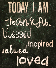 Load image into Gallery viewer, upcycled reclaimed rescued painting wall art gratitude thankful blessed inspired valued loved
