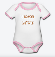 Load image into Gallery viewer, TEAM LOVE Customizable Organic Short Sleeve Baby Bodysuit
