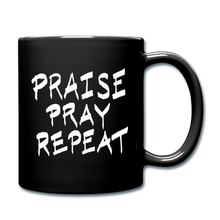 Load image into Gallery viewer, Praise Pray Repeat Mug Blue - black
