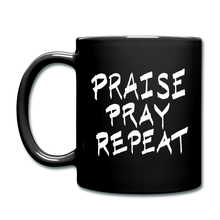 Load image into Gallery viewer, Praise Pray Repeat Mug Blue - black

