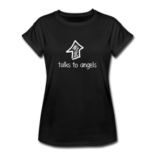 Load image into Gallery viewer, She Talks To Angels Women's Relaxed Fit Tee - black

