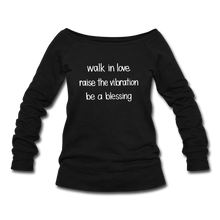 Load image into Gallery viewer, Be A Blessing Women's Wideneck Sweatshirt - black
