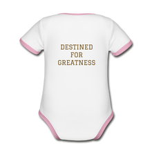 Load image into Gallery viewer, TEAM LOVE Customizable Organic Short Sleeve Baby Bodysuit - white/pink
